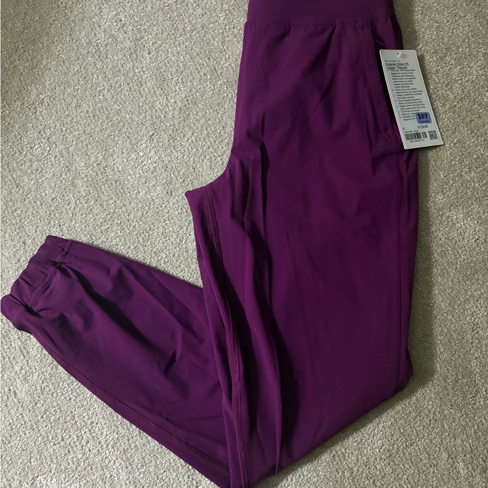 Lululemon Adapted State HR Jogger Full length nwt size 6 chilled grape - Picture 1 of 6